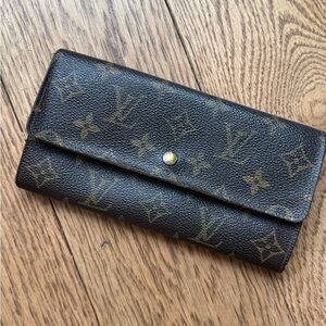 Louis Vuitton Monogram Continental Wallet - Monogram Brown with Gold Snap